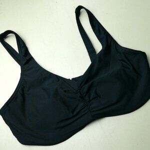 DDD Lands' End Underwire Black Adjustable Shoulders Swim Top